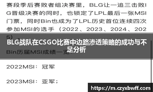 BLG战队在CSGO比赛中边路渗透策略的成功与不足分析